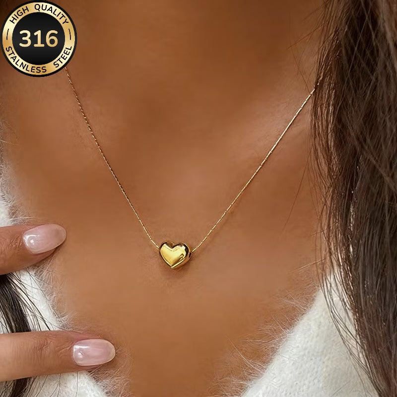 Collier doré coeur