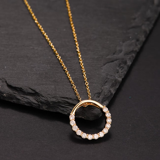 Collier pendentif rond neige